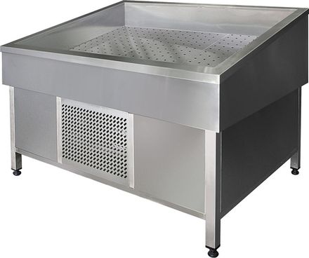 Витрина для выкладки рыбы на льду с принудительным охлаждением Finist VF/1500