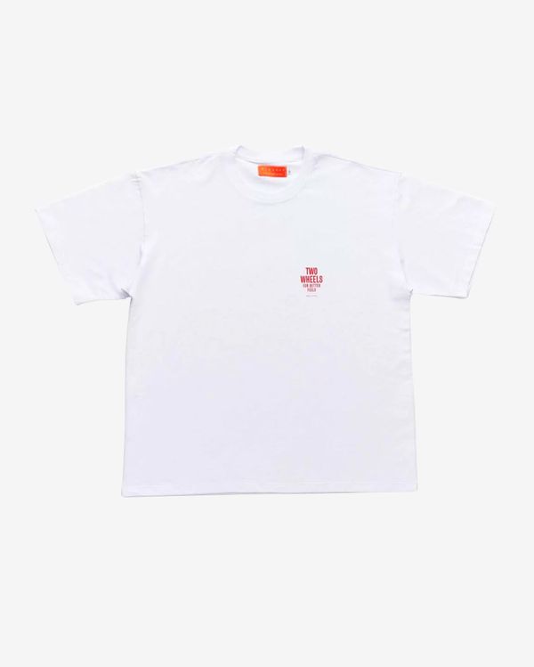 Футболка Heavy Soft Two Wheels For Better Feels Белая - фото 1