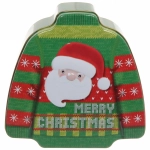 Банка жестяная 16,5*16,5*3,7см «Свитерок» Дед Мороз