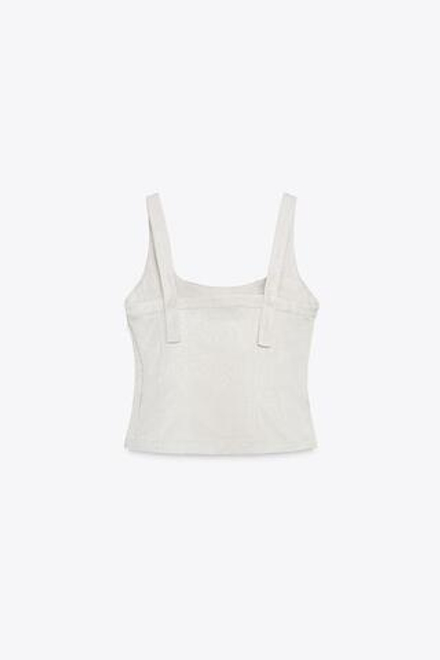 ZARA АТЛАСНЫЙ ТОП-БЮСТЬЕ, СЕРЕБРИСТЫЙ