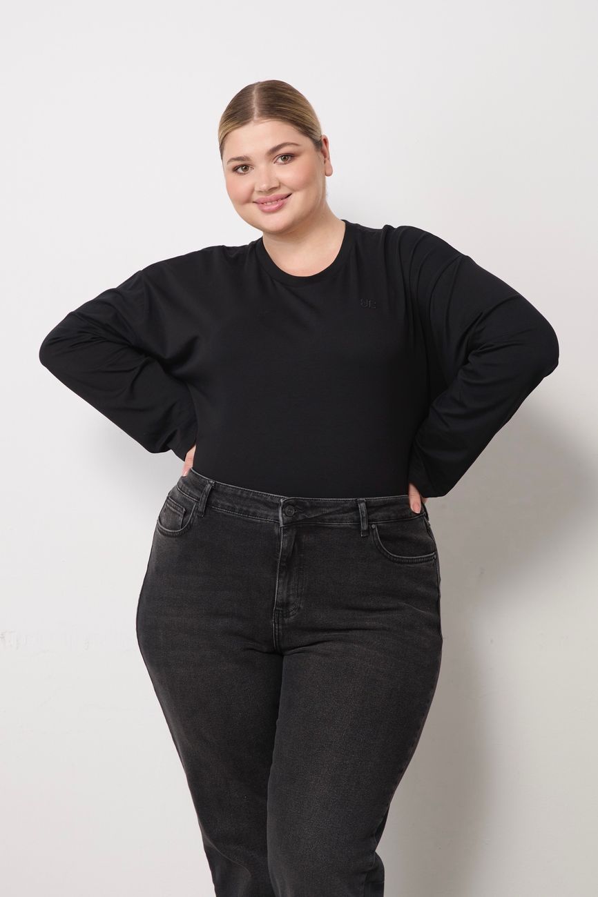 Джинсы Mom fit, черный