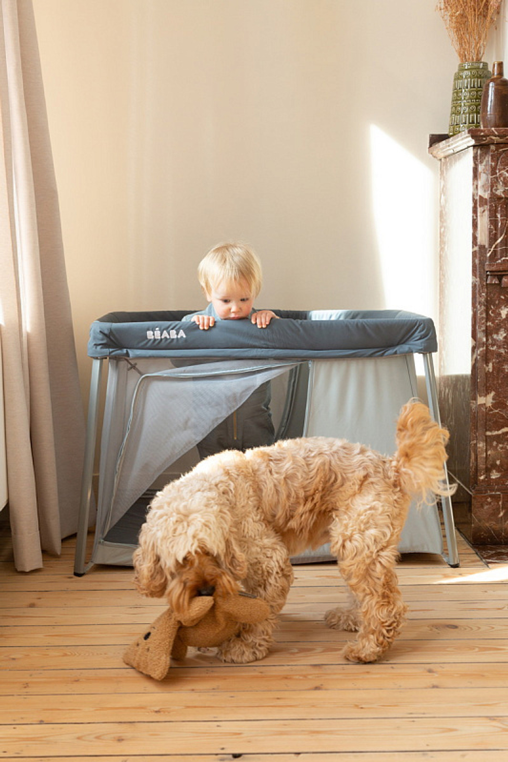Детская люлька-кроватка-манеж Beaba Lit Parapluie 3 в 1 946001 MINERAL GRIS