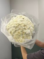 Гранд-букет из белых диантусов 77шт