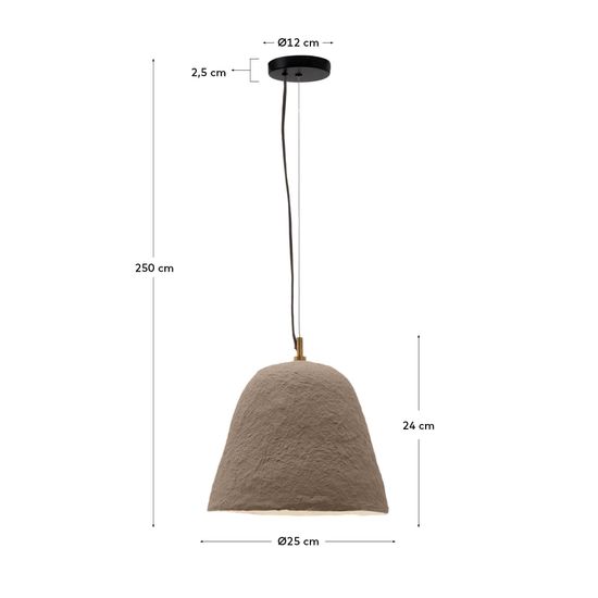 Lisora Подвесной светильник из папье-маше коричневый Ø25 см