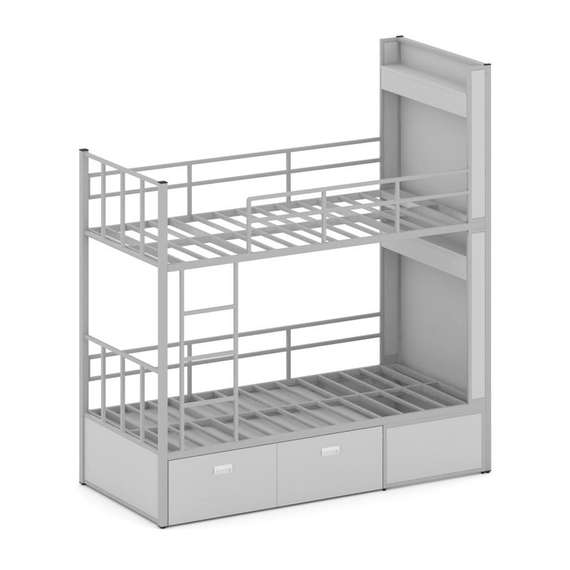 Overnight Кровать 2-х ярусная ON.K2-001 Серый/Металл Серый 2080*950*2260