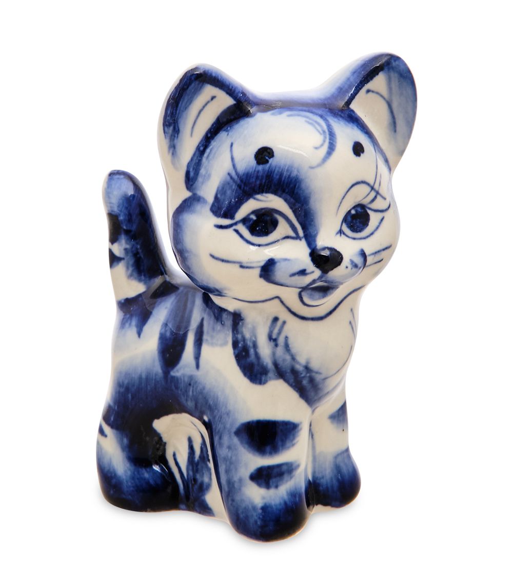 ГЛ- 058 Фигурка «Кошечка» (Гжельский фарфор)