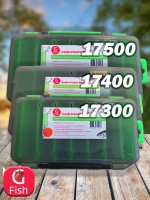 Коробка для воблеров двухсторонняя GFish 17300, зеленая / органайзер рыболовный для балансиров, снастей, блесен, приманки, попперов