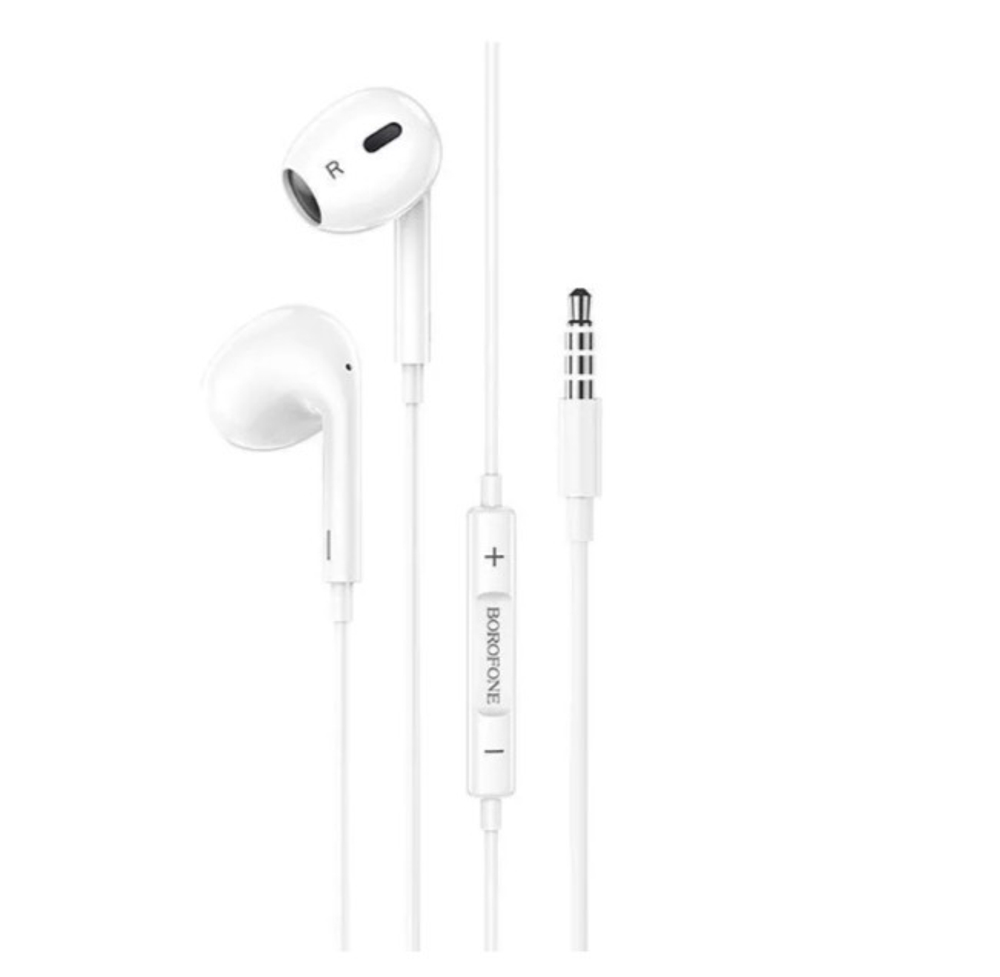 Наушники AUX разъём 3.5мм с МК длина 1.2м Borofone BM71 (White)