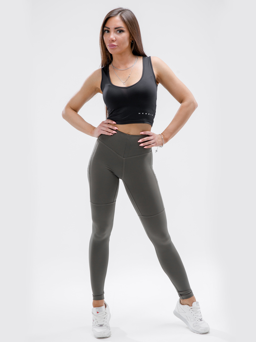 Лосины NEBBIA High waist Fit&Smart leggings 505 safari