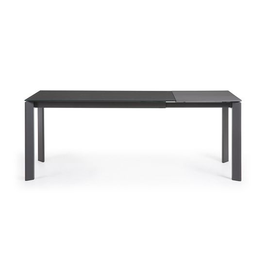 Стол Atta 140 (200) x90 темно-серый, стекло