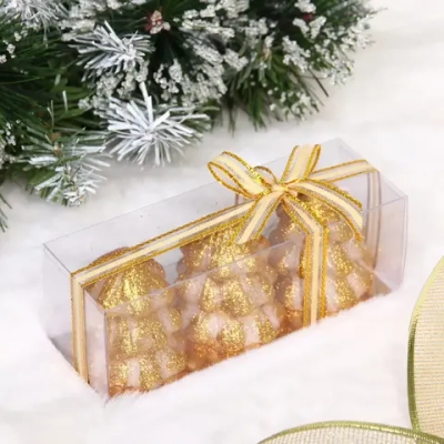 Свечи новогодние «Ёлочка» 13*4,5*4,5 см (набор 3 шт), Золото