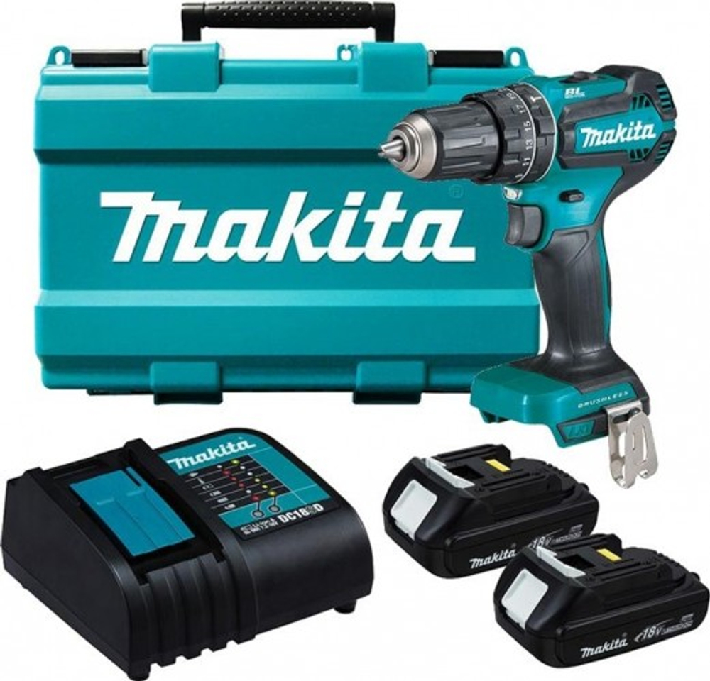 Аккумуляторная дрель шуруповерт MAKITA DHP 485 SYE ударная, бесщеточная DHP485SYE