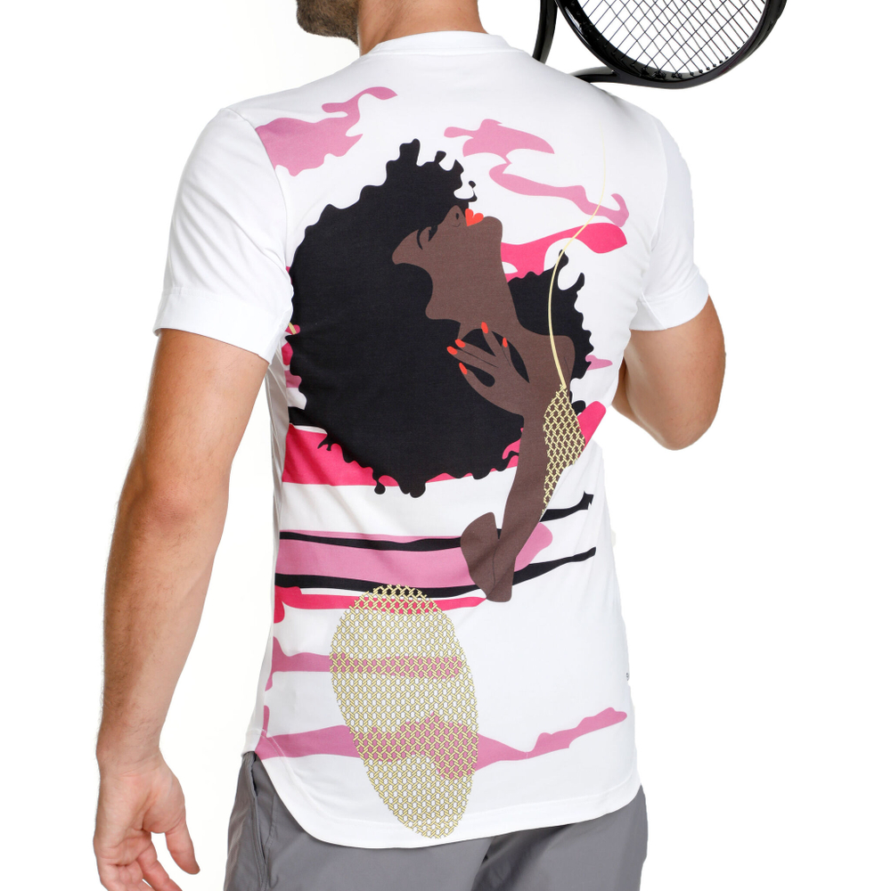 Мужское теннисное поло adidas New York Printed T-Shirt Men - White