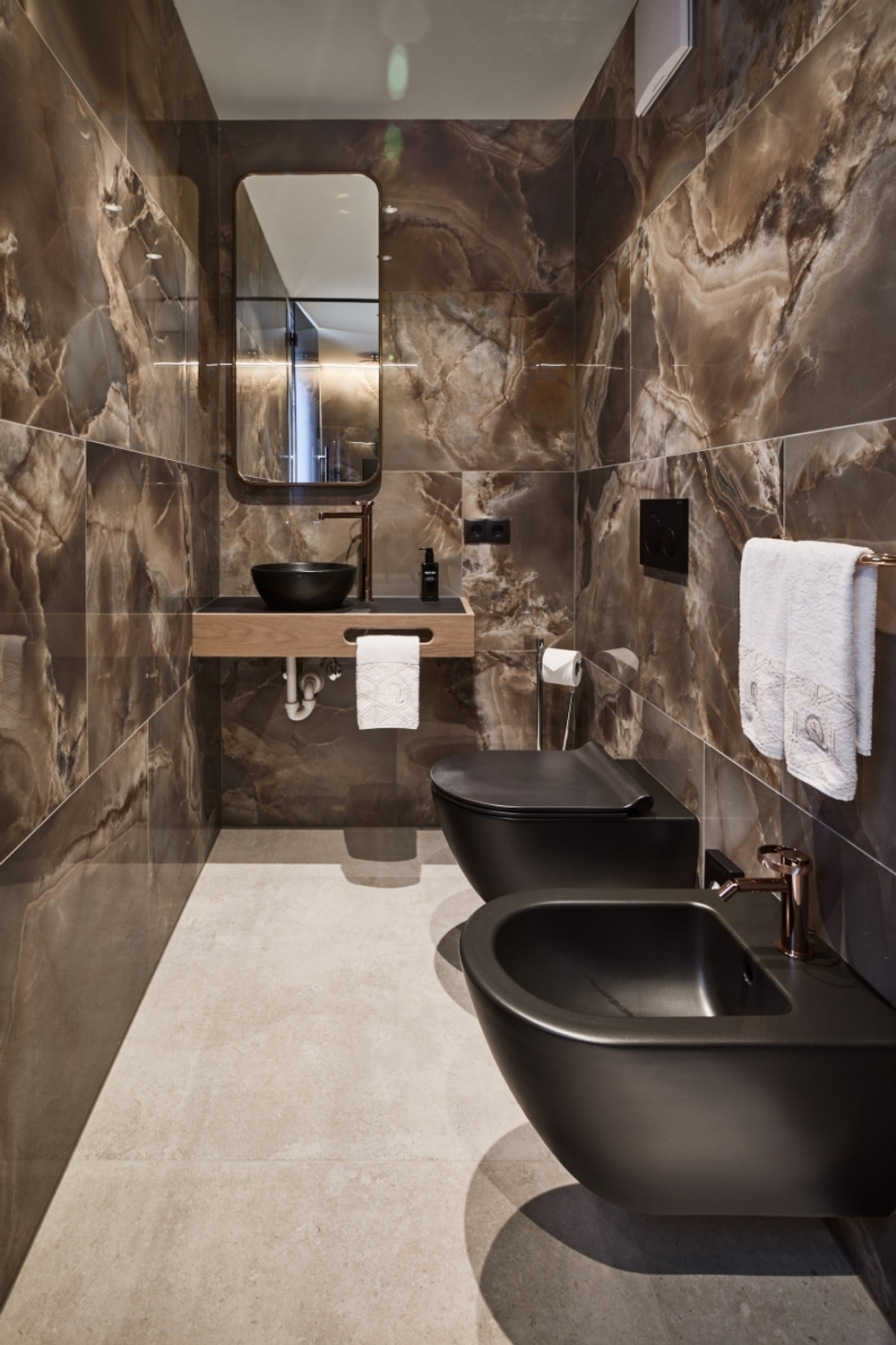 Смеситель для биде Gessi Anello, на 1 отверстие, донный клапан, цвет Copper Brushed PVD