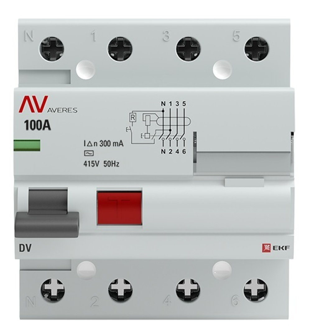 УЗО  EKF rccb-4-100-300-ac-av