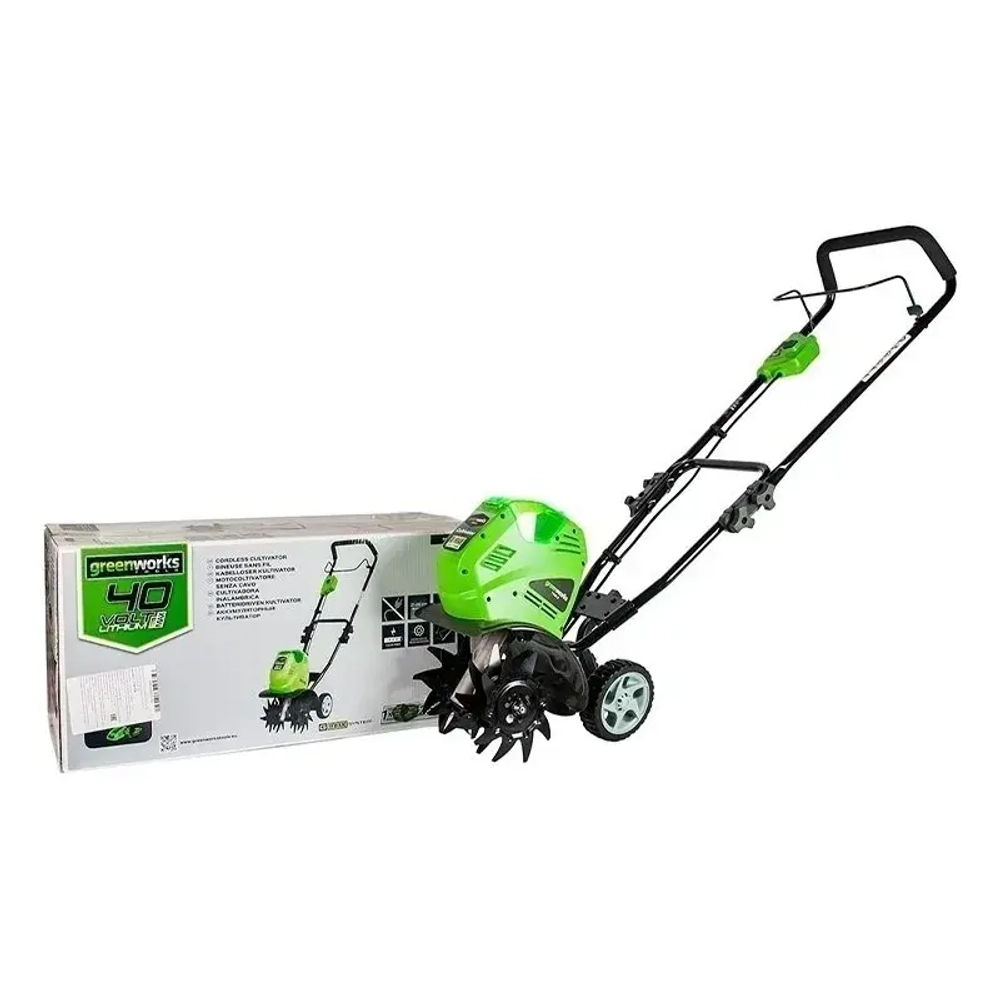 Аккумуляторный культиватор Greenworks G40TL (1 x 4 Ач, ЗУ) 27087VB