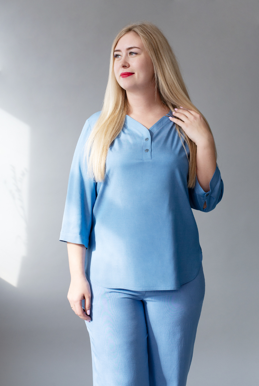 Блузка 1582А, Деним #364Дб091582А