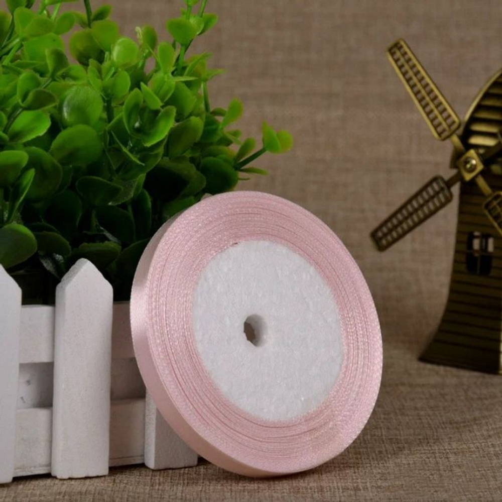 Лента атласная 12 мм  (23 метра, цвет №68 пепельно-розовый)