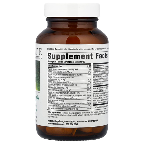 Innate Response Formulas, Men's One Daily, без железа, 60 таблеток