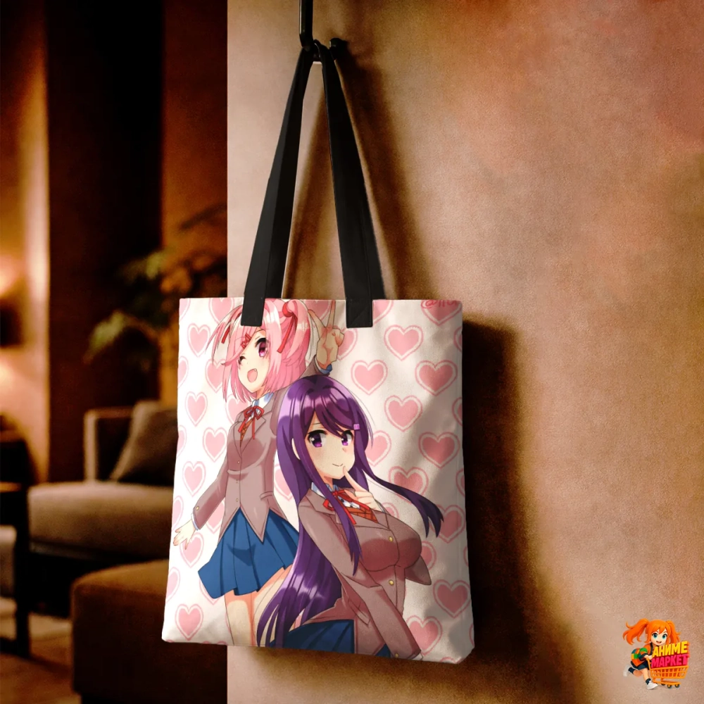 Сумка шоппер с принтом Doki Doki