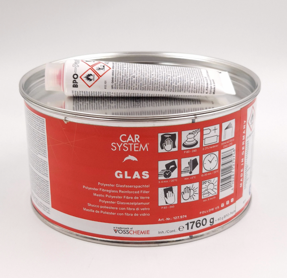 CARSYSTEM GLAS Шпатлевка со стекловолокном 127.974 (1760гр)