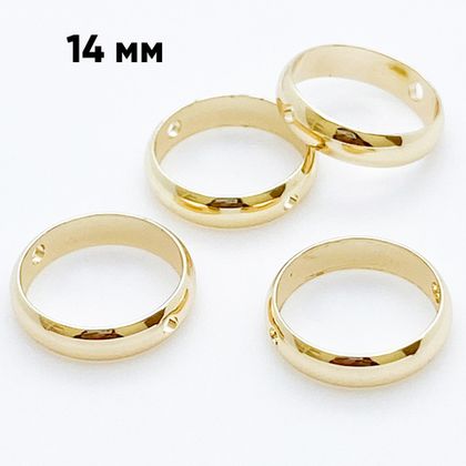 Коннектор-рамка Круг, цвет золото, размер 14 мм, цена за 1 шт