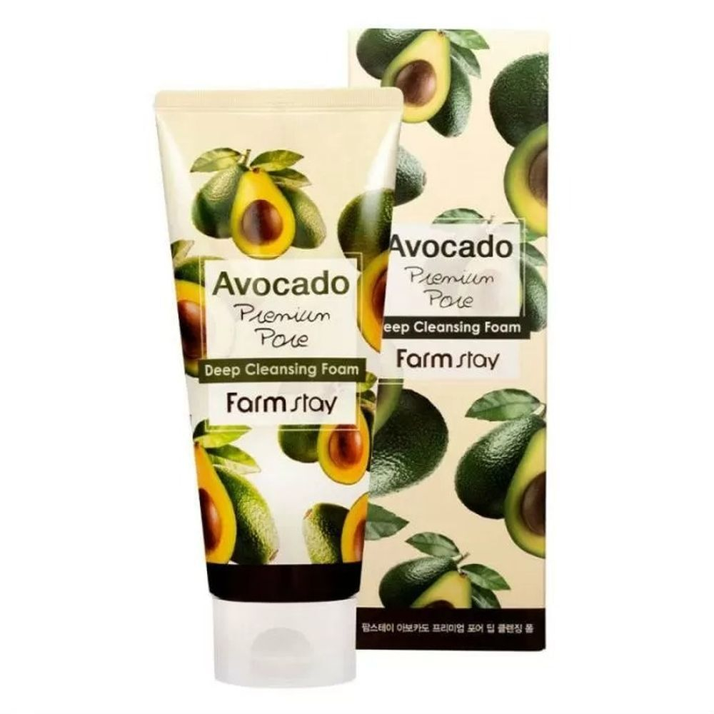 Пенка очищающая с экстрактом авокадо FarmStay Avocado Premium Pore Deep Cleansing Foam 180 мл.