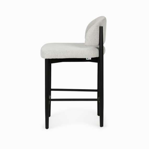 Полубарный стул Jeff, серая ткань, черные ножки