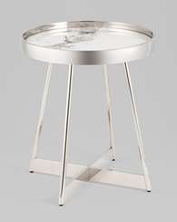 Журнальный столик Гера 50*50 см сталь серебро