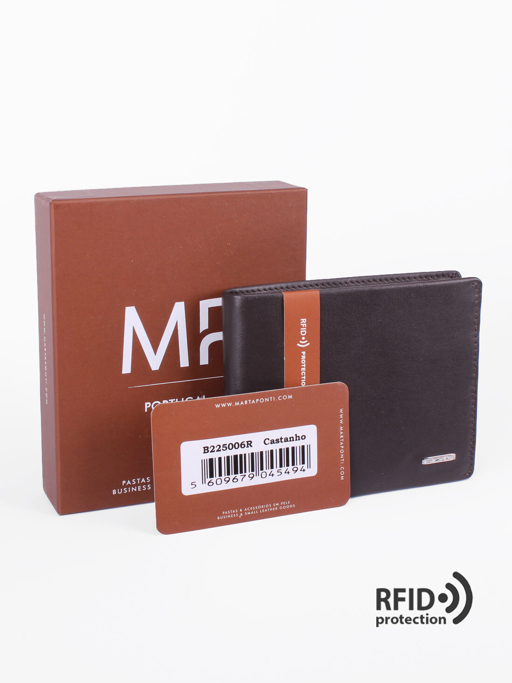 B225006R Castanho - Портмоне с RFID защитой MP