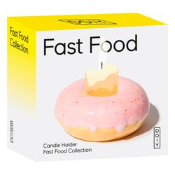 Подсвечник Fast food, Donut, Ø7 см, розовый