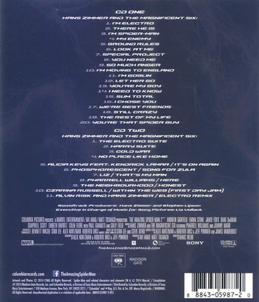 Soundtrack / Hans Zimmer And The Magnificent Six: The Amazing Spider-Man 2 (Deluxe Edition)(2CD)