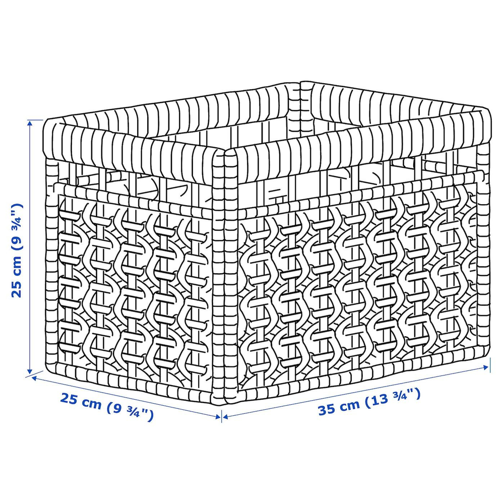 IKEA TÄTING  (ИКЕА ТÄТИНГ)  -  Корзина, водный гиацинт/натуральный, 35x25x25 см