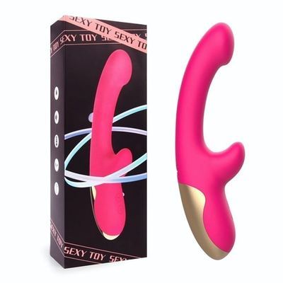 Розовый изогнутый вибромассажер - 20,3 см. (Цвет: розовый)