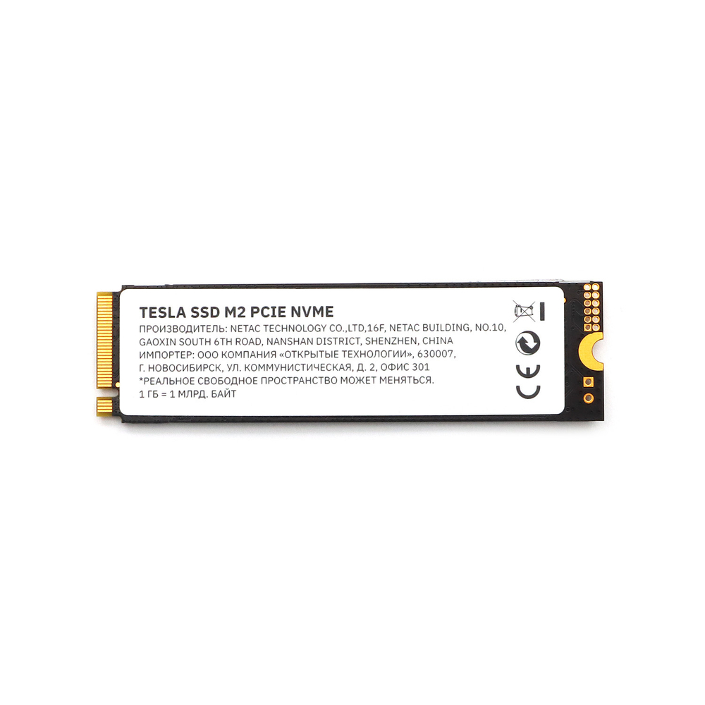 SSD TESLA 2Тб, M.2 2280, NVMe, Bulk, TLC, PCIe3.0, Чтение:2000мб/с, Запись:1600мб/с (SSDTSLA-2TBM2)