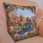 Декоративный гобеленовый чехол для интерьерной подушки Рябина 47*47