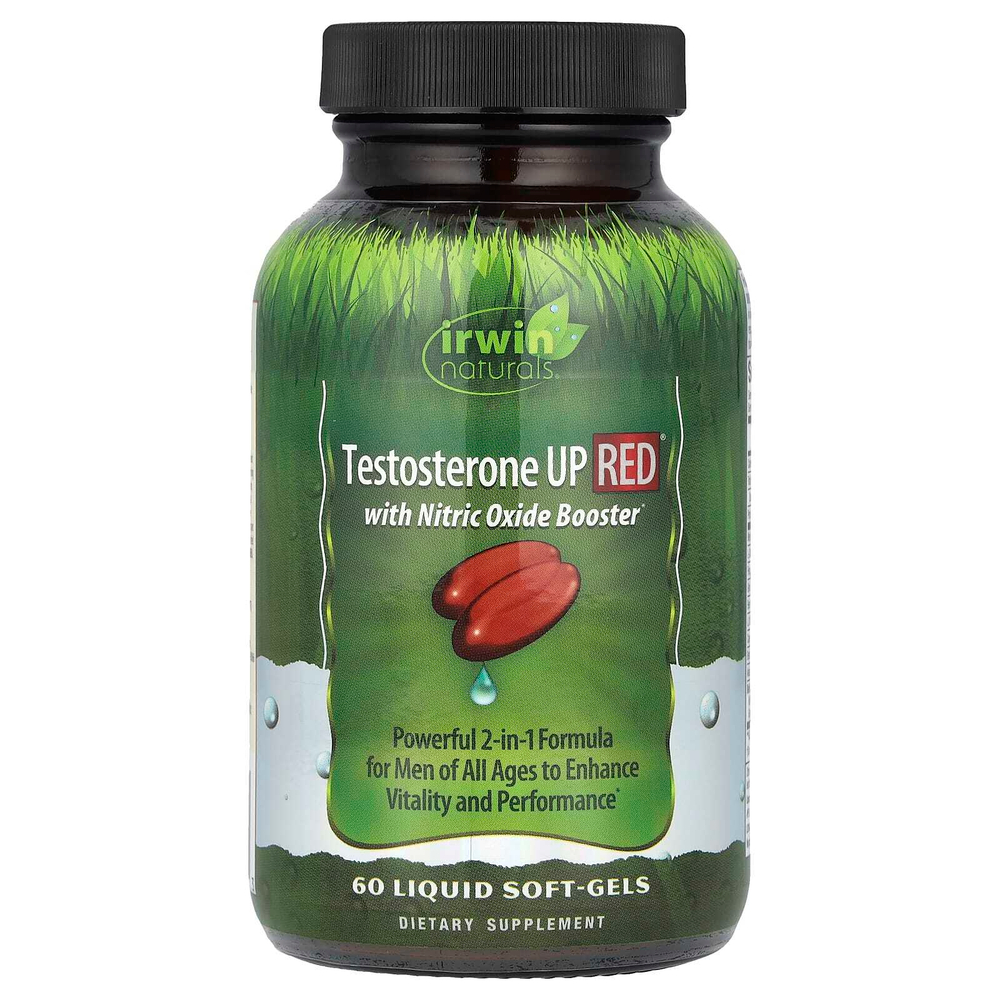 Irwin Naturals, Testosterone UP RED с бустерами с оксидом азота, 60 желатиновых капсул
