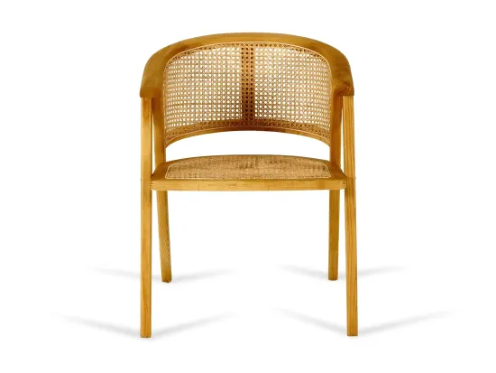 Стул обеденный из дерева и ротанга Sand