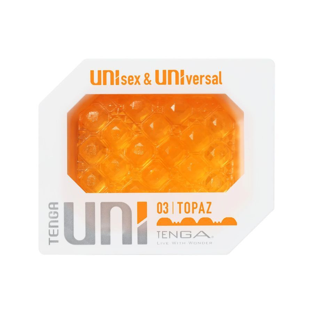 Мастурбатор‑стимулятор Tenga Uni Topaz 2‑в‑1, 5.8 см, оранжевый