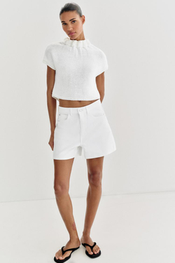 ZARA ШОРТЫ Z1975 MOM FIT, БЕЛЫЙ