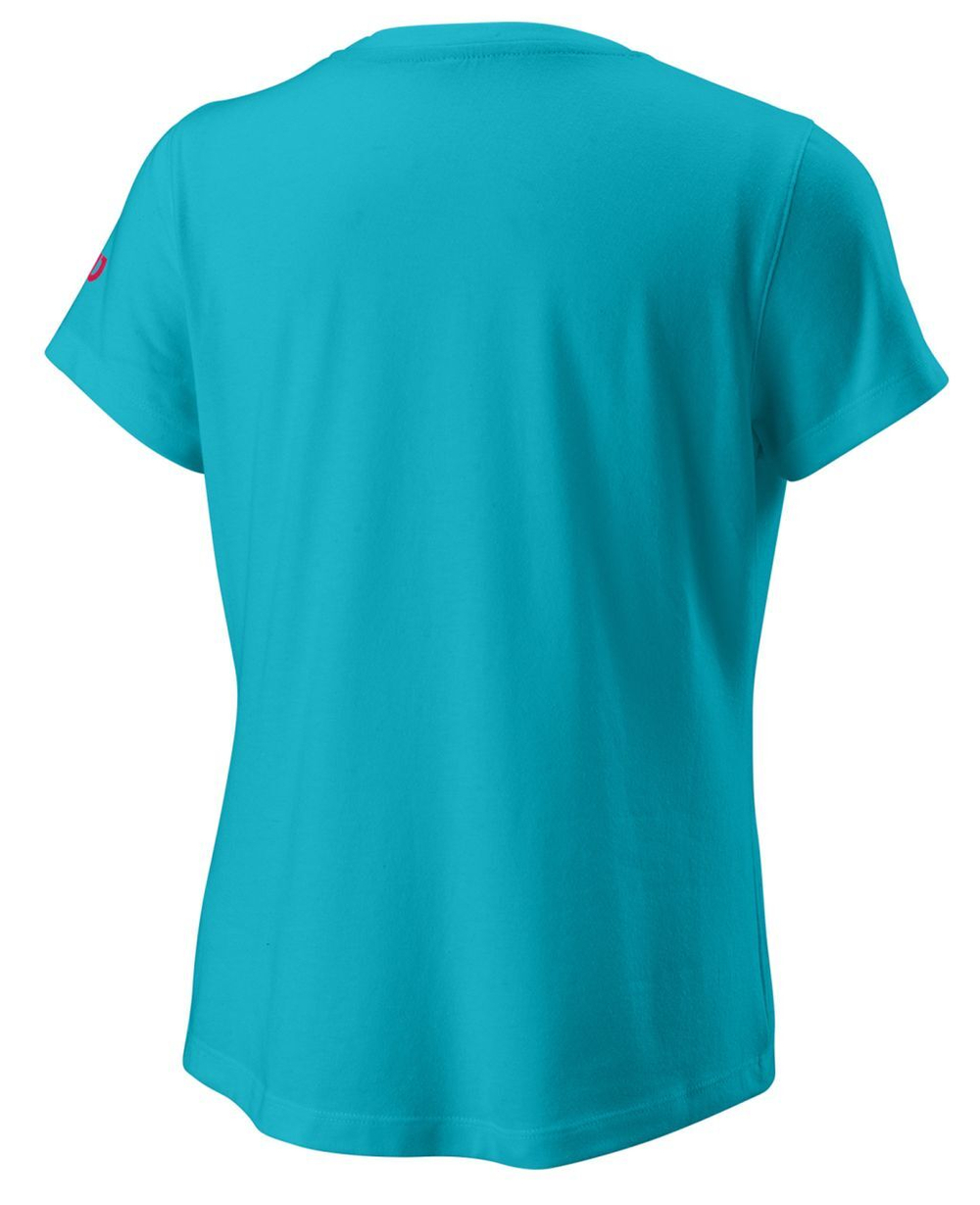 Футболка для девочки теннисная Wilson Emoti-Fun Tech Tee G - scuba blue