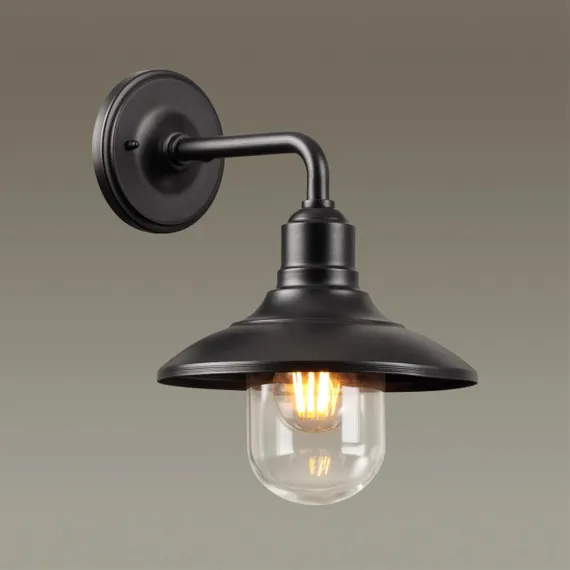 4965/1W NATURE ODL22 713 черный/стекло Ландшафтный настен.светильник E27 1*60W IP44 CAMPA