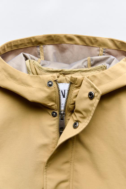 ZARA ПАРКА «2 В 1» С ЖИЛЕТОМ WATER-REPELLENT, ЗОЛОТОЙ