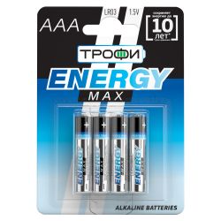 Батарейки Трофи LR03-4BL ENERGY MAX Alkaline | Трофи
