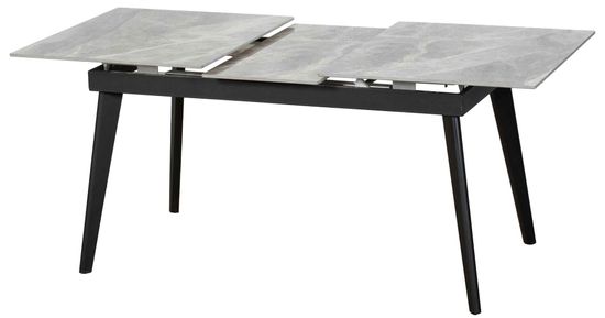 Стол PALERMO 140 керамич столешница italy grey gloss, основание металл черный