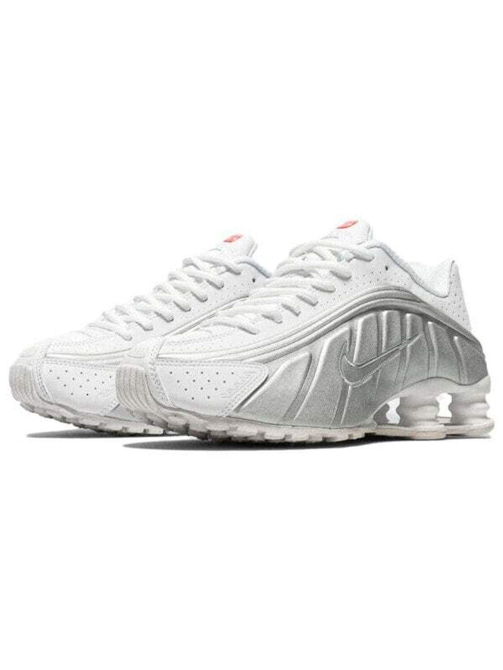 Кроссовки Nike Shox R4 White Metallic Silver Женские