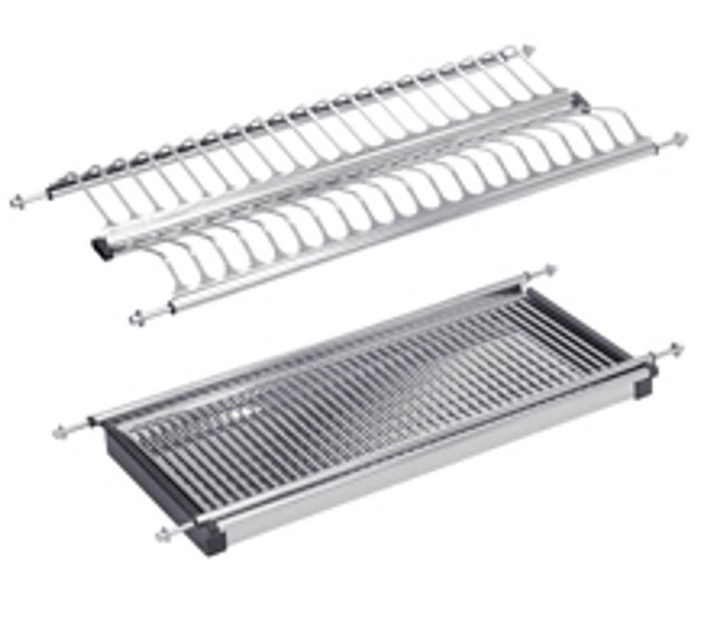 Сушилка для посуды из нержавеющей стали 2-х ур с поддоном 600мм