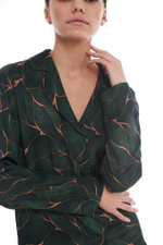 Шелковая блуза тропики