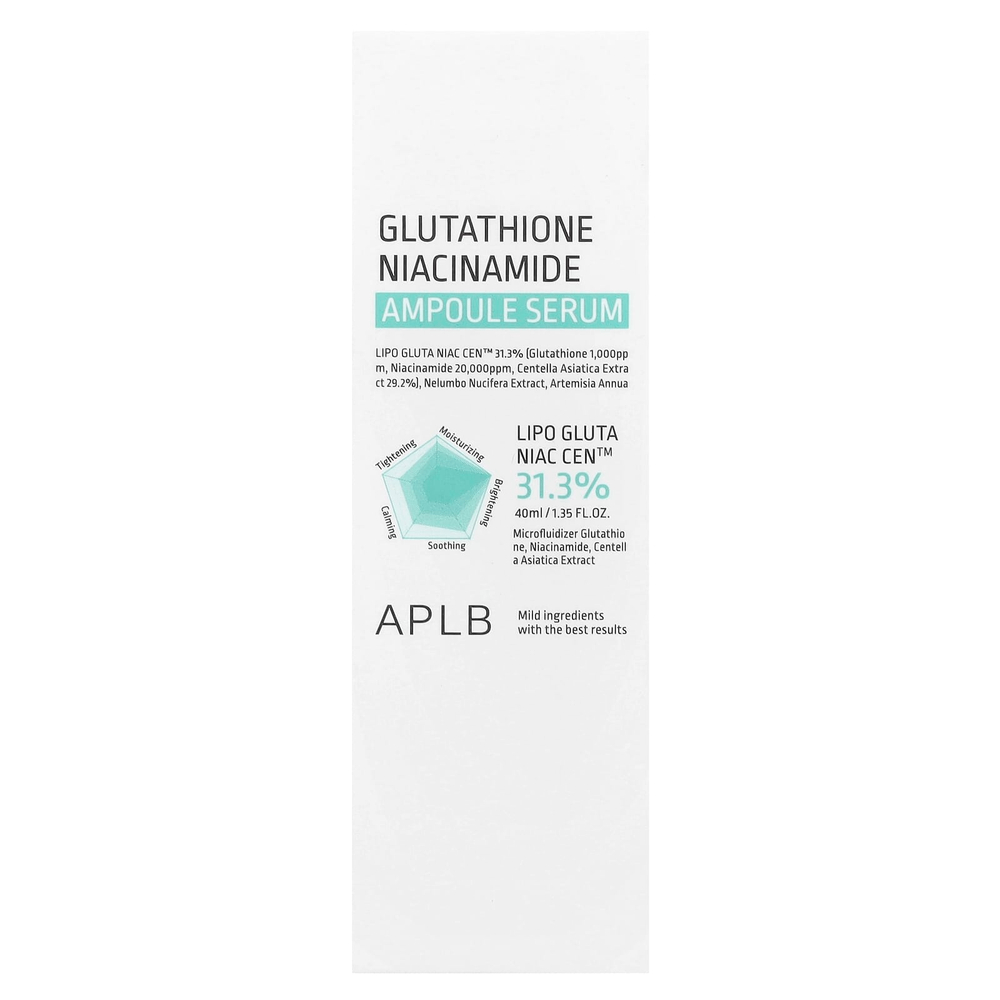 APLB, глутатион и никотинамид, ампульная сыворотка, 40 мл (1,35 жидк. унции)