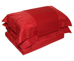 Постельное белье 2 спальное евро SilkLine Luolai красное